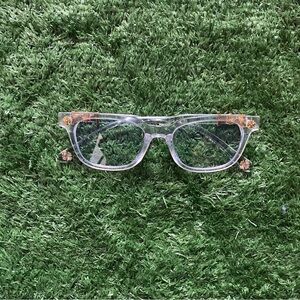 Chrome Hearts Clear Glasses with Gold Accents